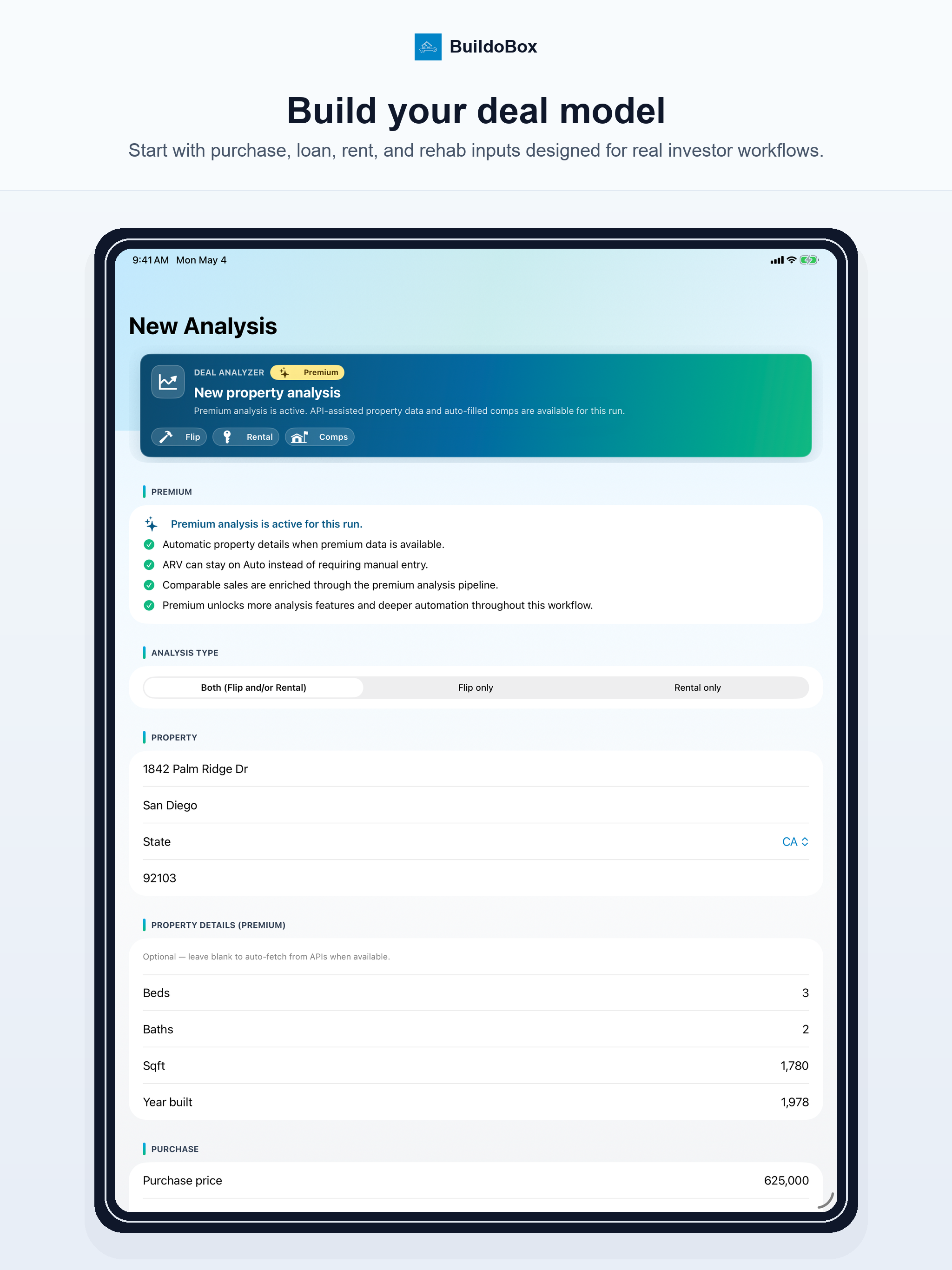 BuildoBox New analysis on iPad
