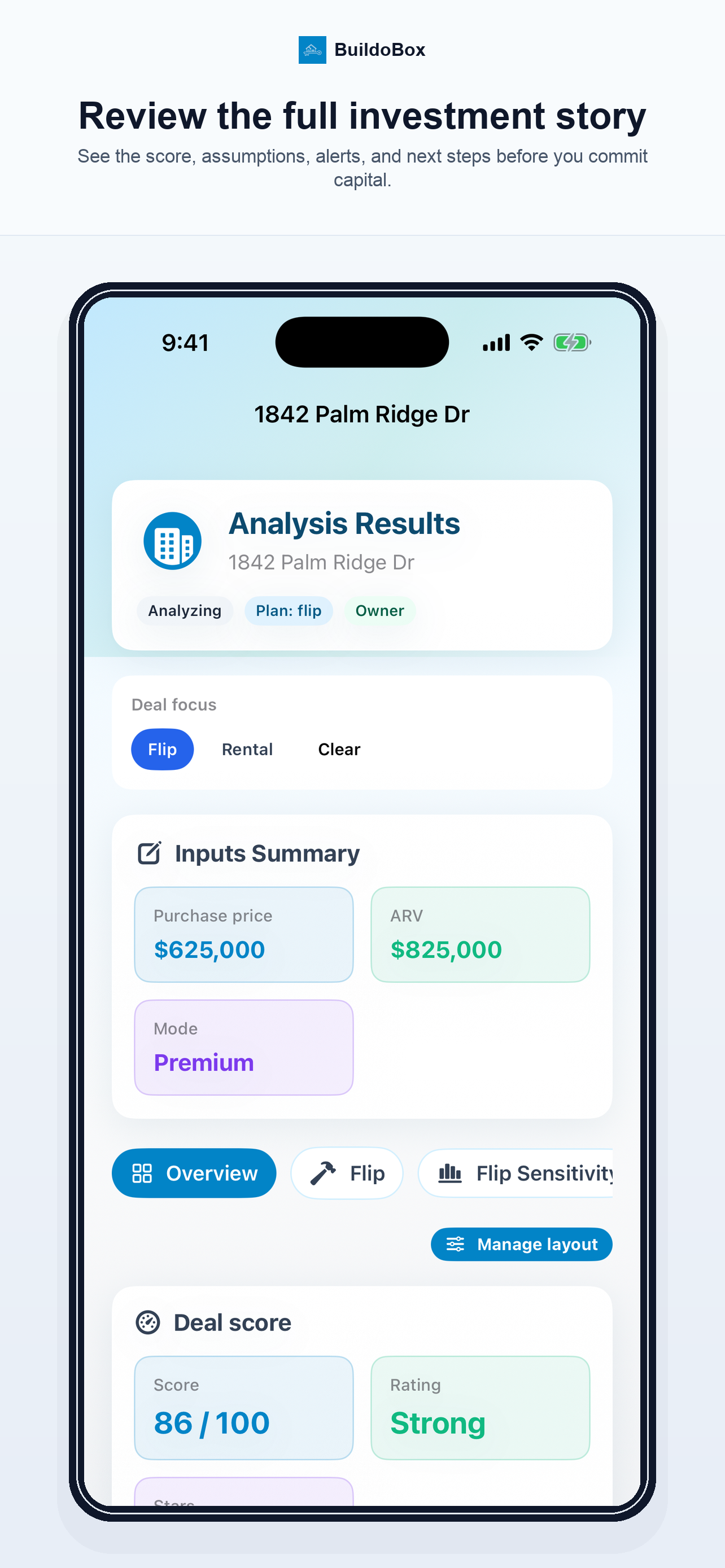 BuildoBox Deal overview on iPhone