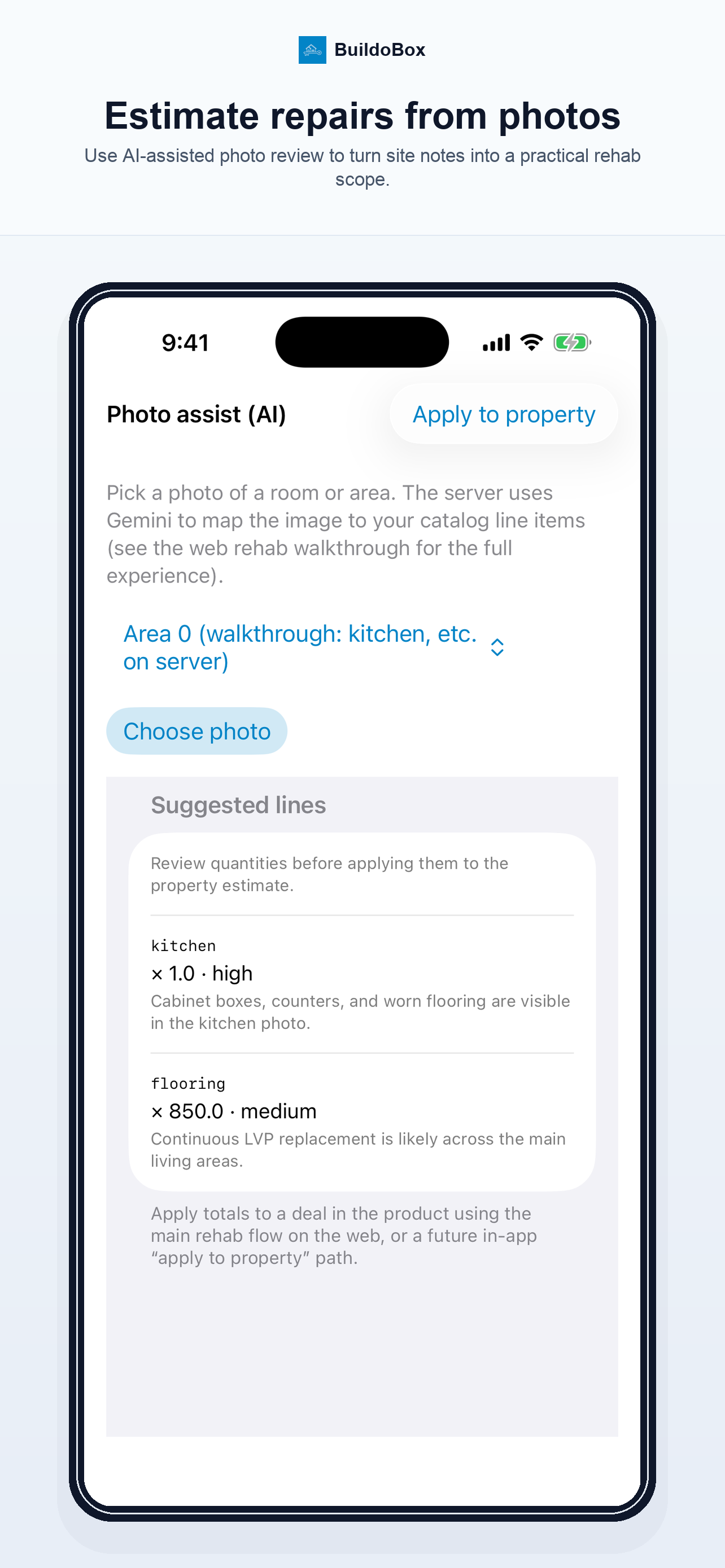 BuildoBox AI vision on iPhone